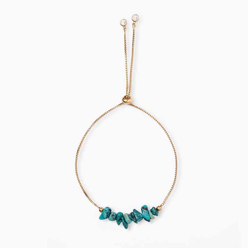 Turquoise Gold Cord Bracelet