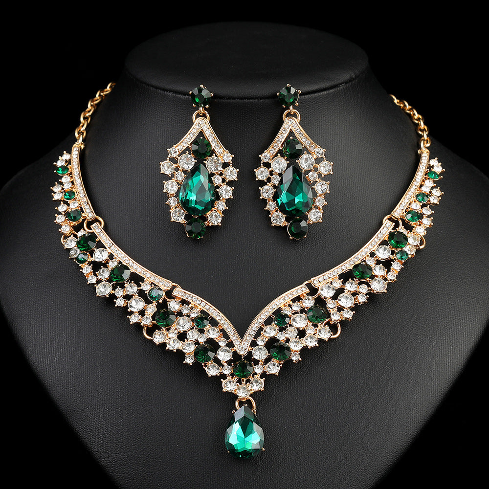 Vintage Natural Crystal Diamond Earring Necklace