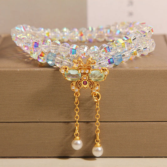 Butterfly pendant exquisite natural crystal bracelet