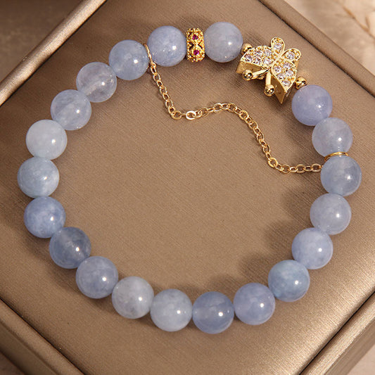 Exquisite diamond butterfly natural crystal bracelet