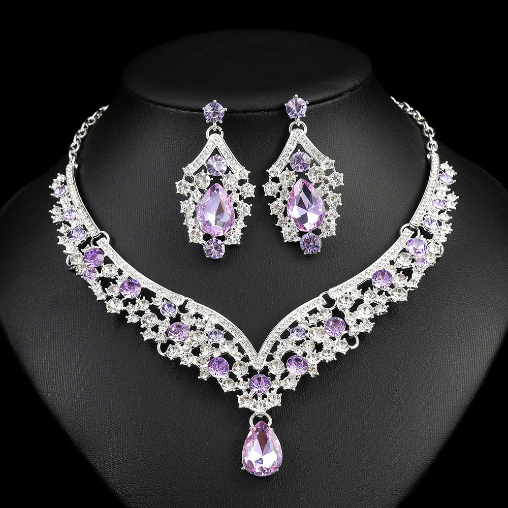Vintage Natural Crystal Diamond Earring Necklace