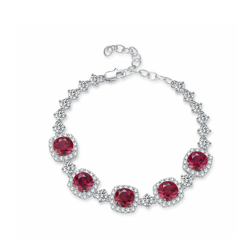Round inlaid natural diamond bracelet