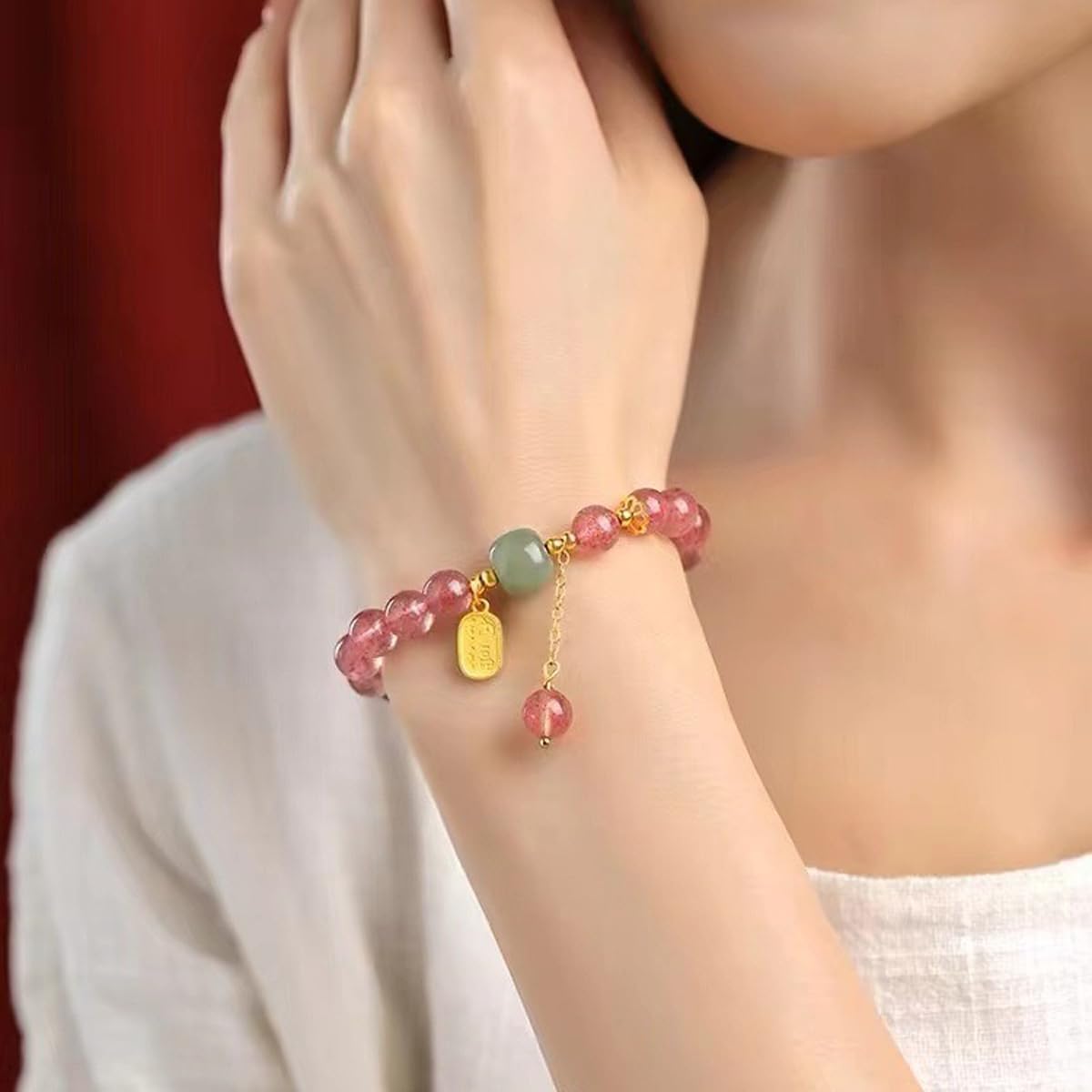 Natural Crystal Beads Bracelet with Agate Beads