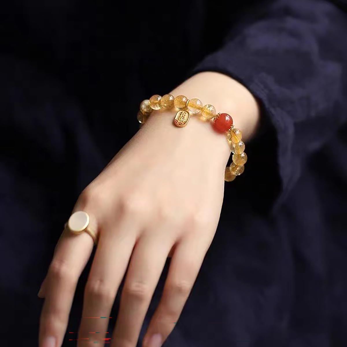 Natural Crystal Beads Bracelet with Agate Beads