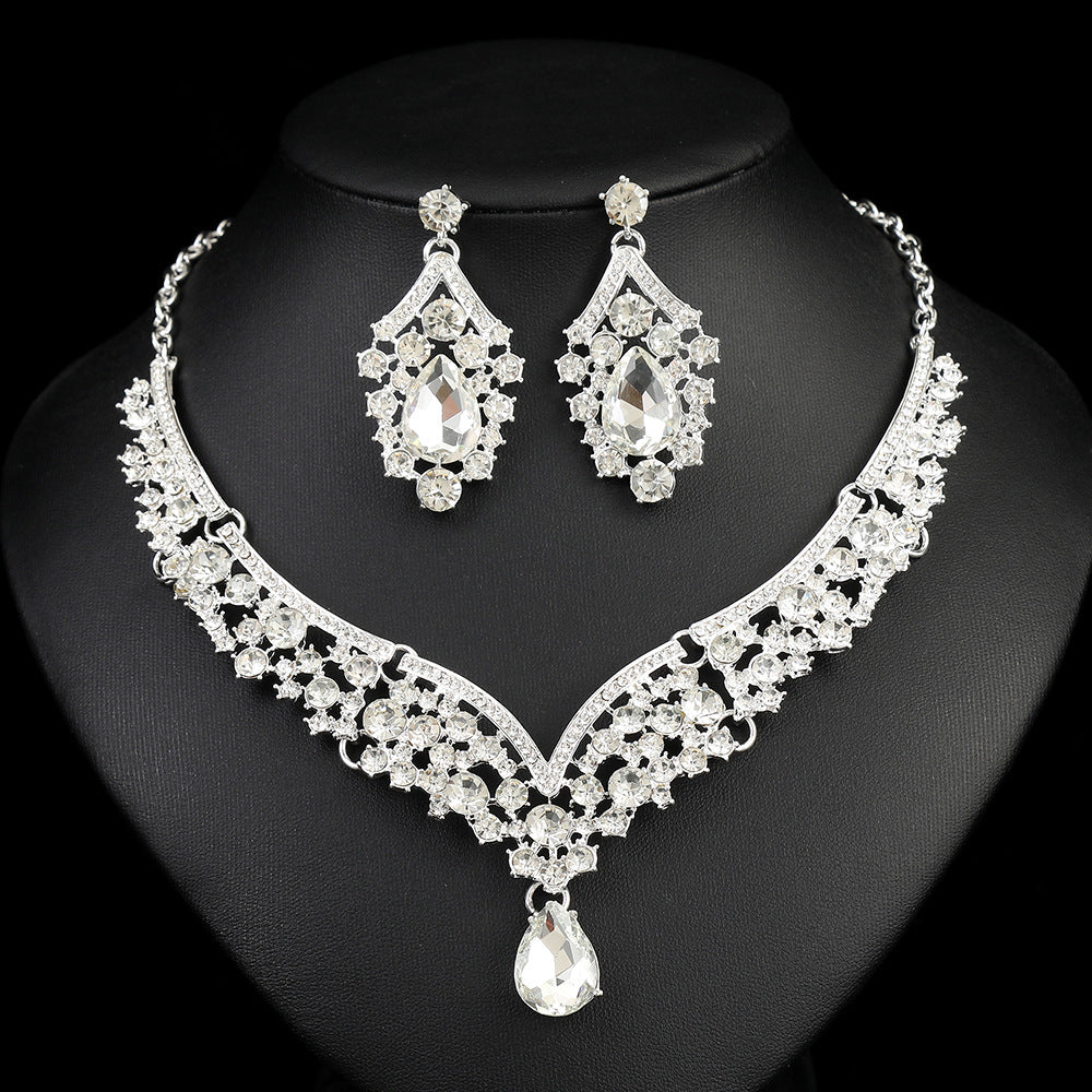 Vintage Natural Crystal Diamond Earring Necklace
