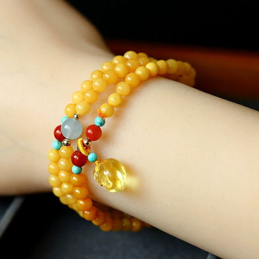 Amber purse natural agate bracelet