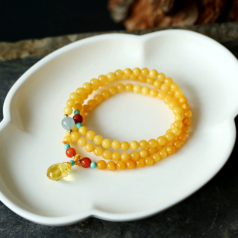 Amber purse natural agate bracelet
