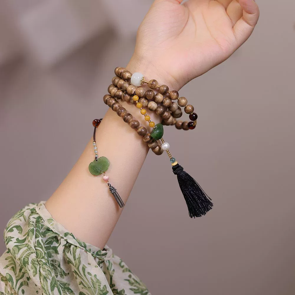 Lucky ingot natural agarwood bracelet