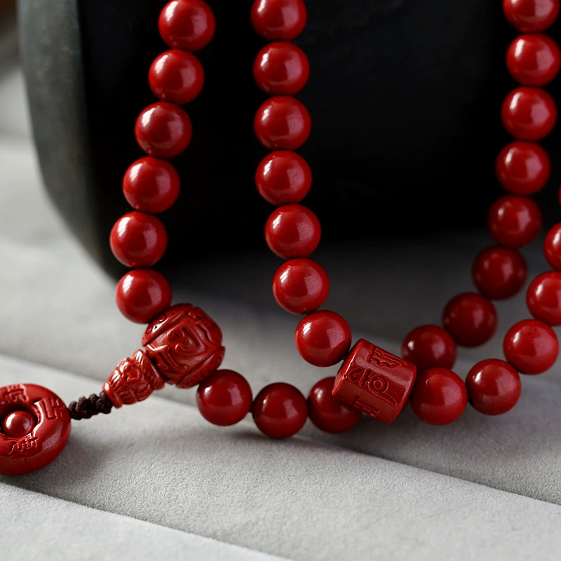 Natural Cinnabar Multi-Circle Bracelet