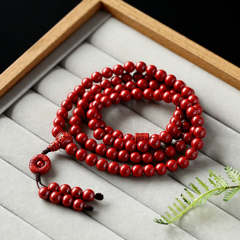 Natural Cinnabar Multi-Circle Bracelet