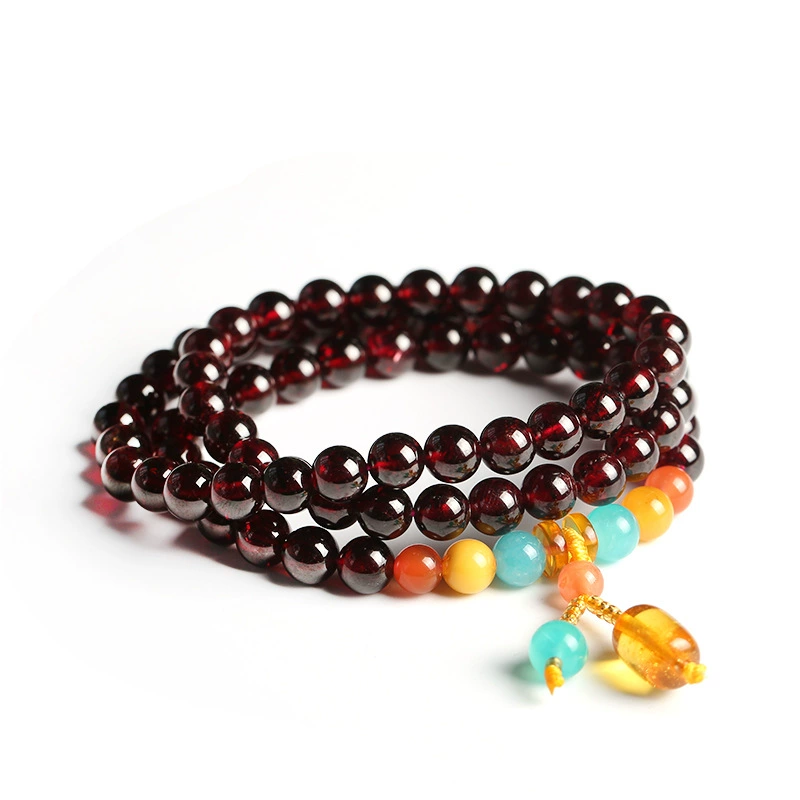 Natural Garnet Beeswax Bracelet