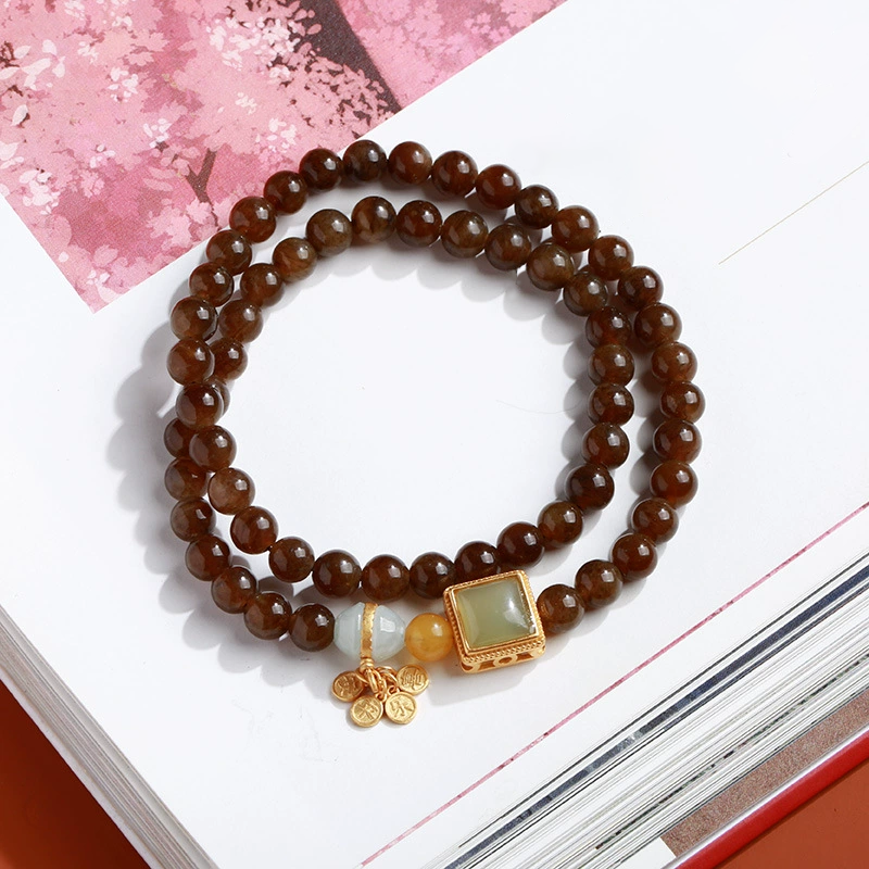 Square Brand Natural Agate Bracelet