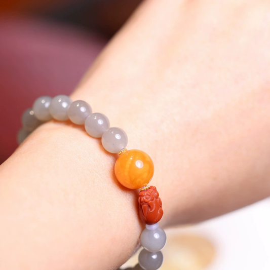 Agate ball Natural Emerald Jade Stone bracelet