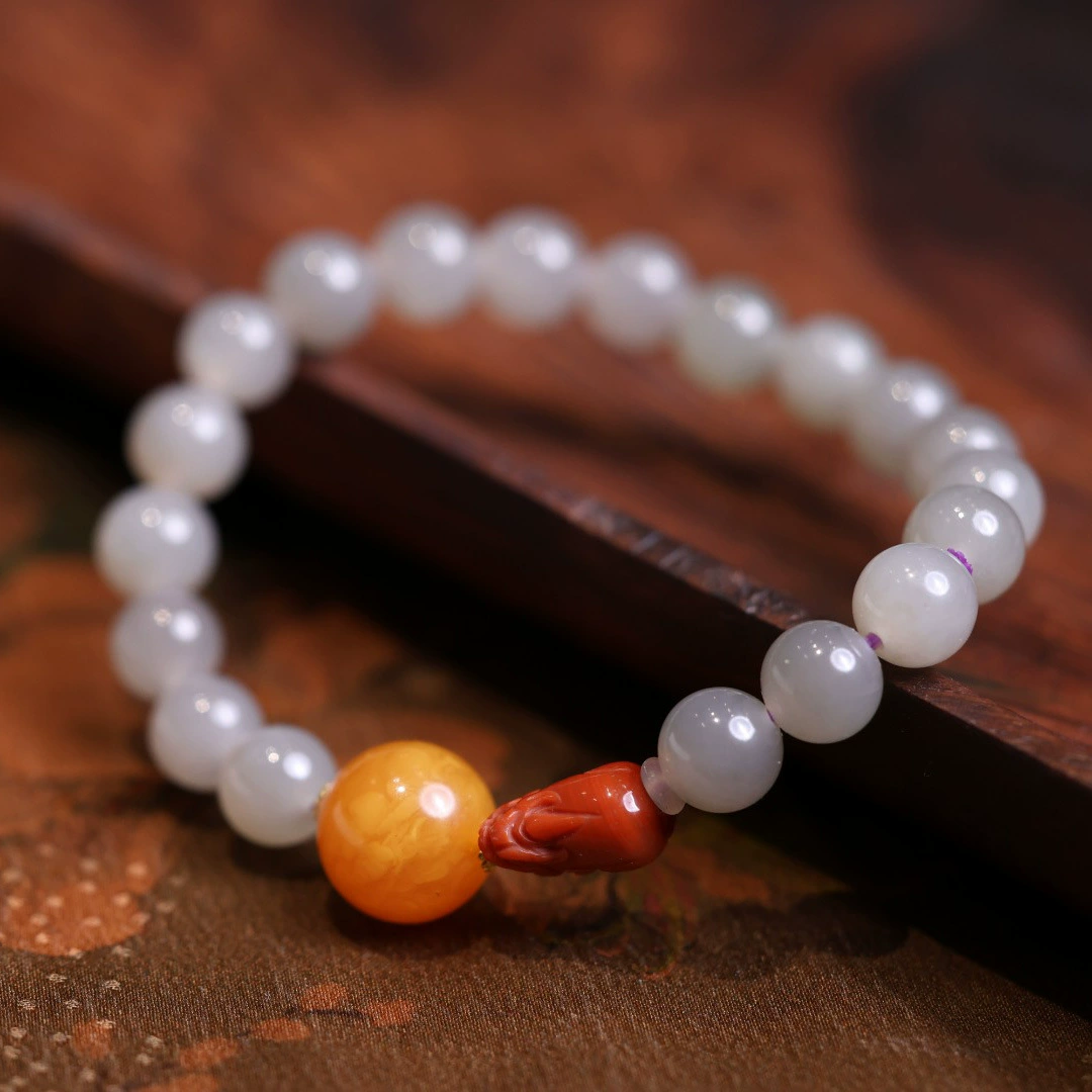 Agate ball Natural Emerald Jade Stone bracelet
