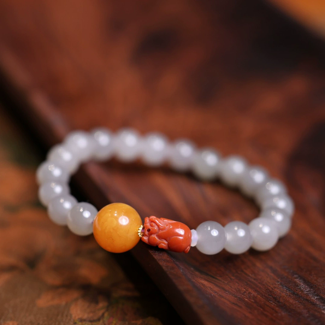 Agate ball Natural Emerald Jade Stone bracelet