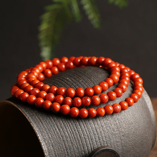 Three-circle natural agate bracelet