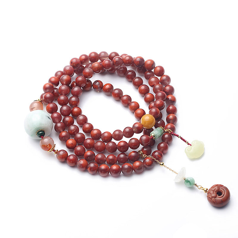 Peace Lock Jade Pendant Natural Agate Bracelet