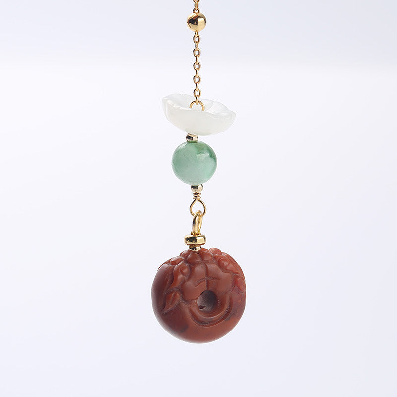 Peace Lock Jade Pendant Natural Agate Bracelet