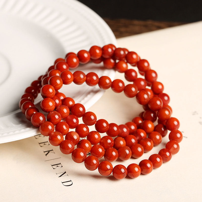 Four-Circle Natural Agate Bracelet