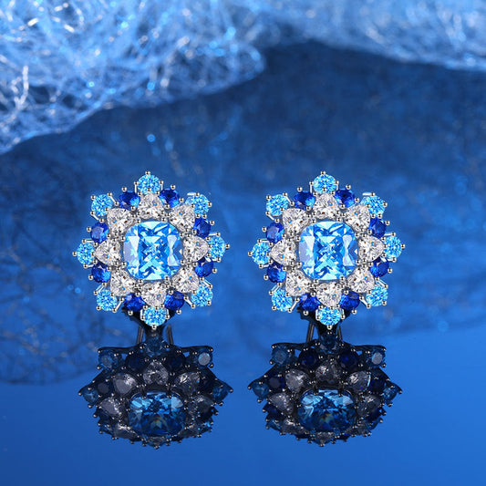 Sea blue natural diamond necklace ring earring bracelet
