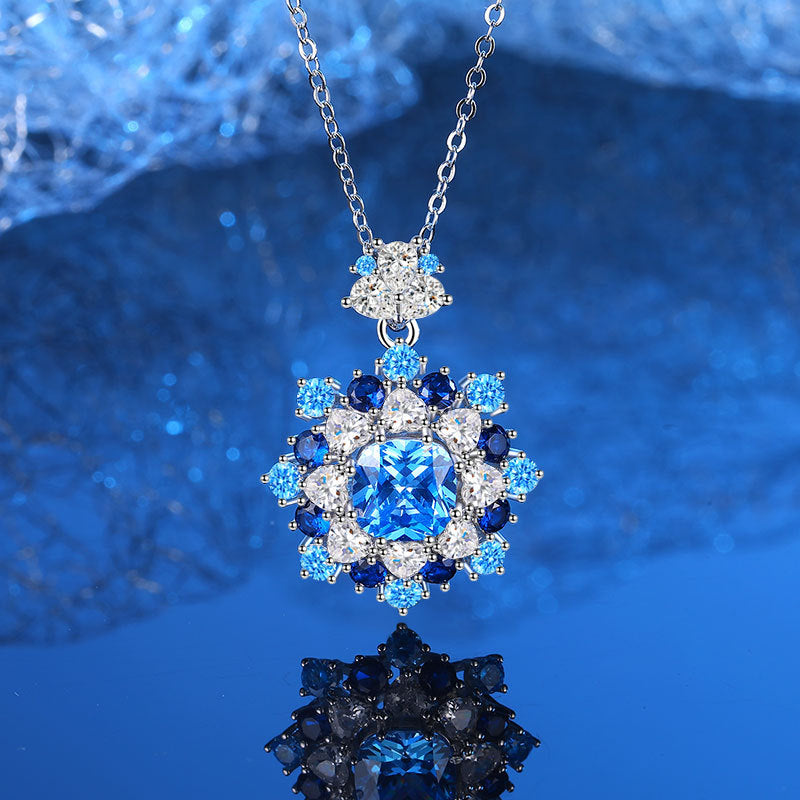 Sea blue natural diamond necklace ring earring bracelet