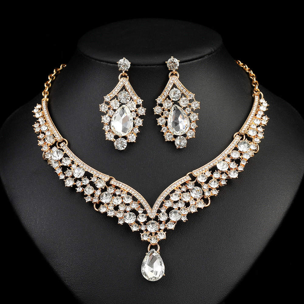 Vintage Natural Crystal Diamond Earring Necklace