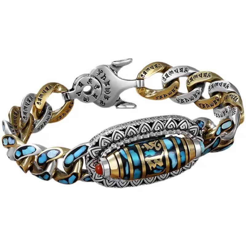 Lucky Dzi natural turquoise bracelet