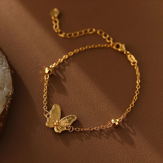 Gold Butterfly Ring Earrings Necklace Bracelet