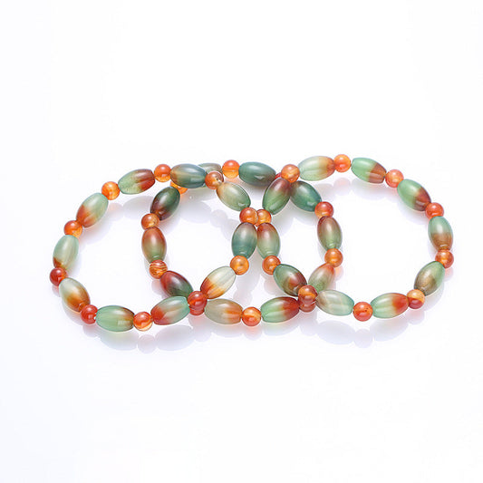 Lucky Peacock Natural Agate Bracelet