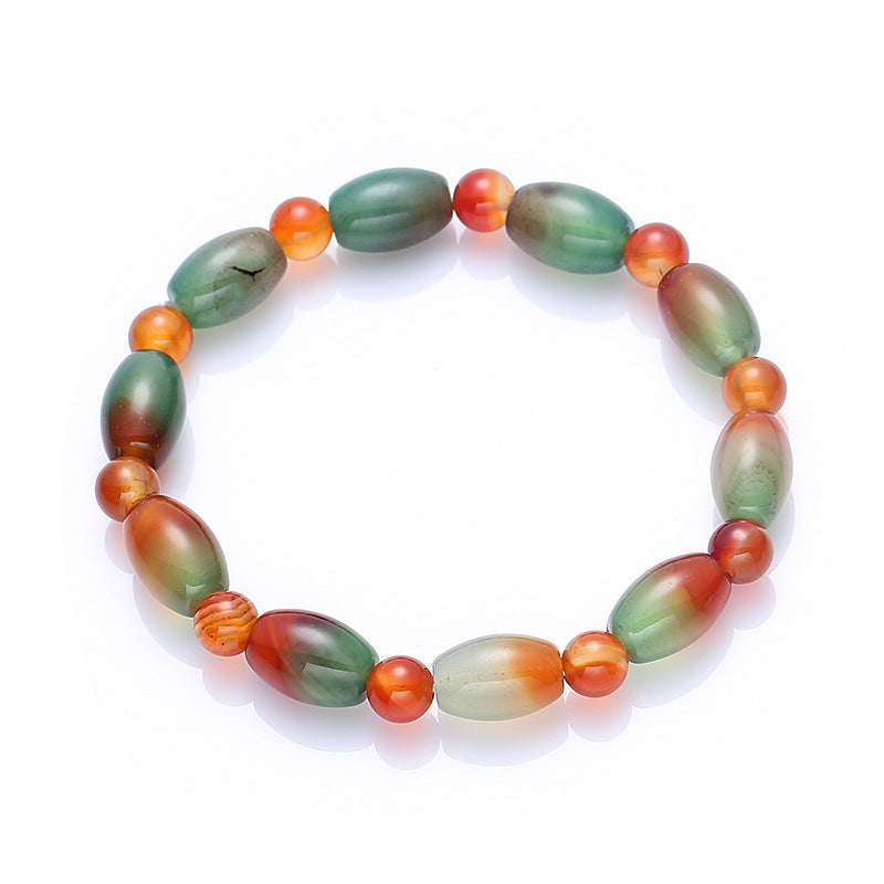 Lucky Peacock Natural Agate Bracelet