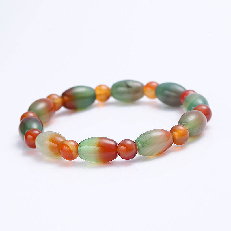 Lucky Peacock Natural Agate Bracelet