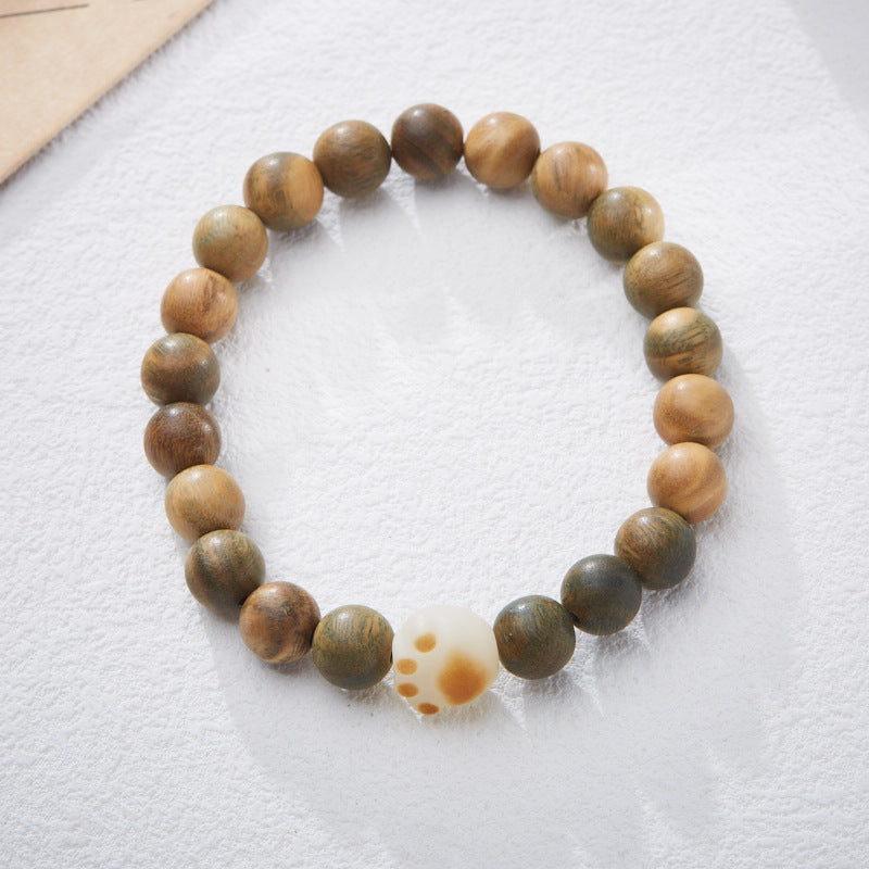 Cute Cat Claw Green Sandalwood Bracelet
