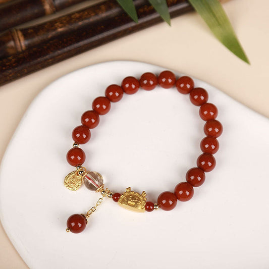 Dragon Dumpling Natural Agate Bracelet