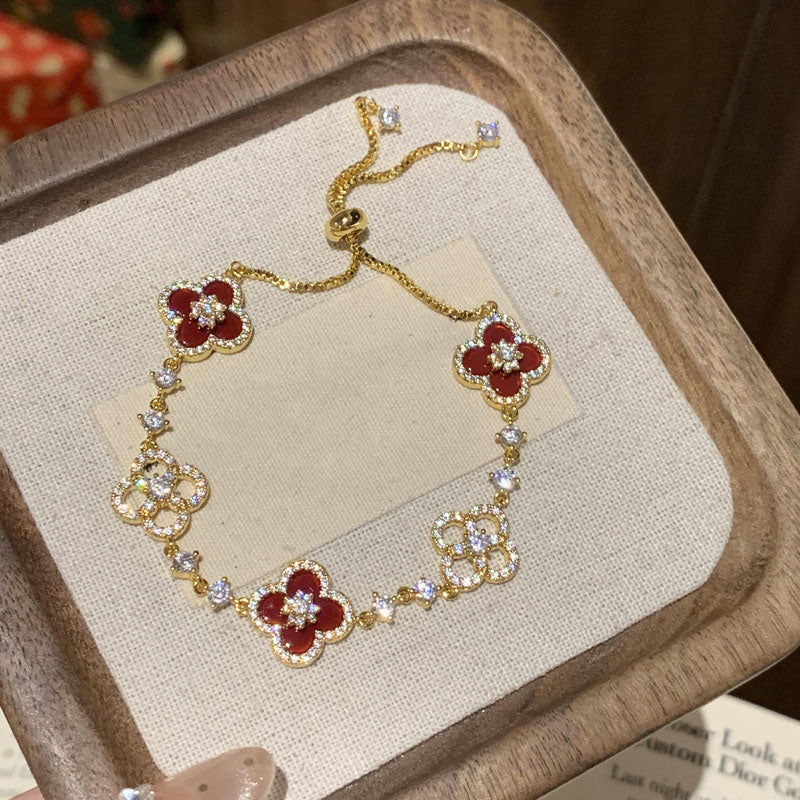 Shell Flower Natural Diamond Bracelet