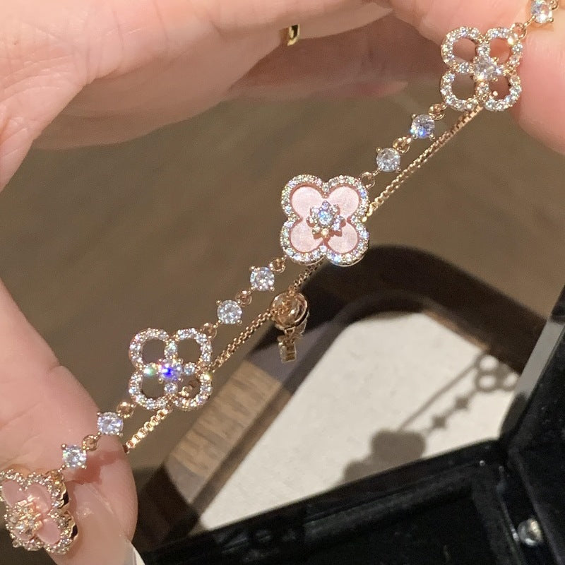Shell Flower Natural Diamond Bracelet