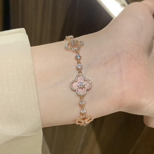 Shell Flower Natural Diamond Bracelet