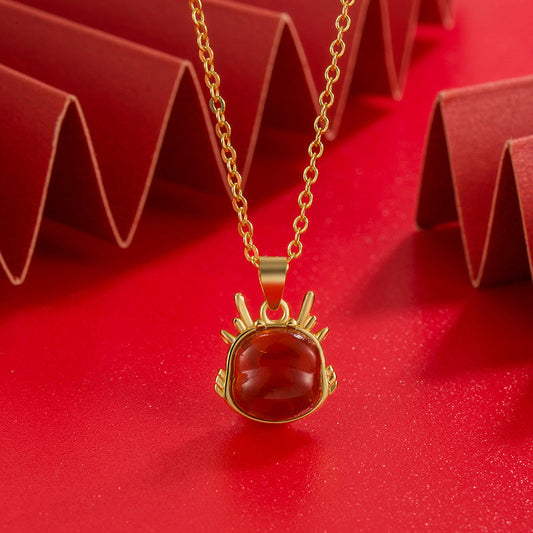 Dragon and Transfer Beads Natural Agate Bracelet or Necklace