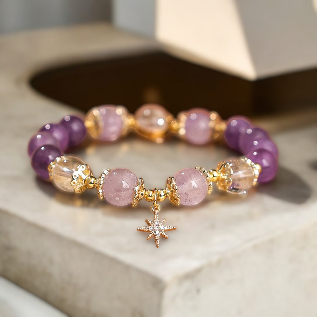 Amethyst Sparkling Star Bracelet