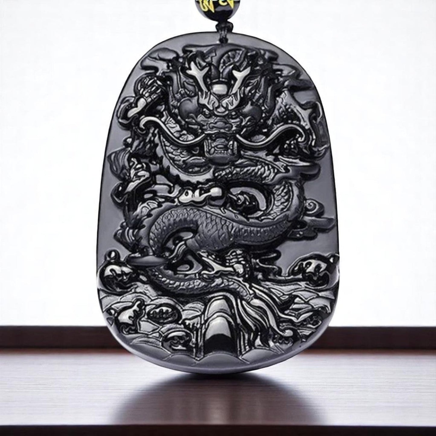 Black Obsidian Dragon Pendant