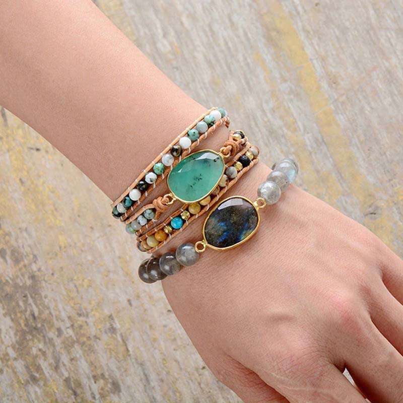 Pulsera de jade y ágata musgosa