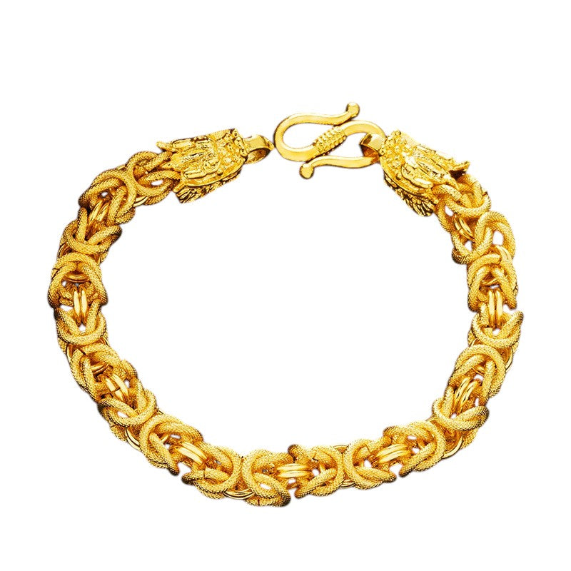 Gold Double-Dragon Guardian Bracelet