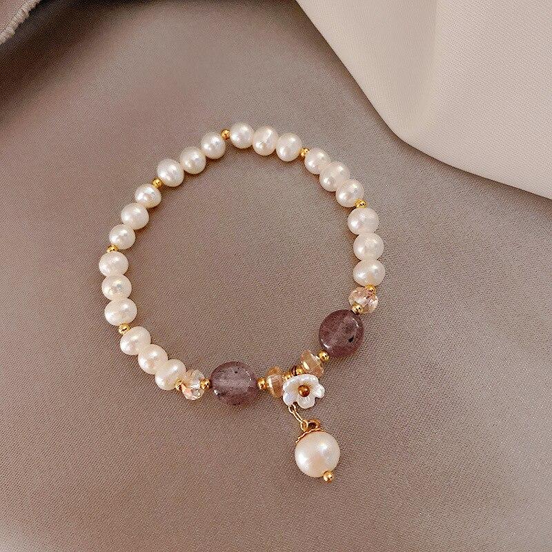 Pulsera de perlas de agua dulce y piedras