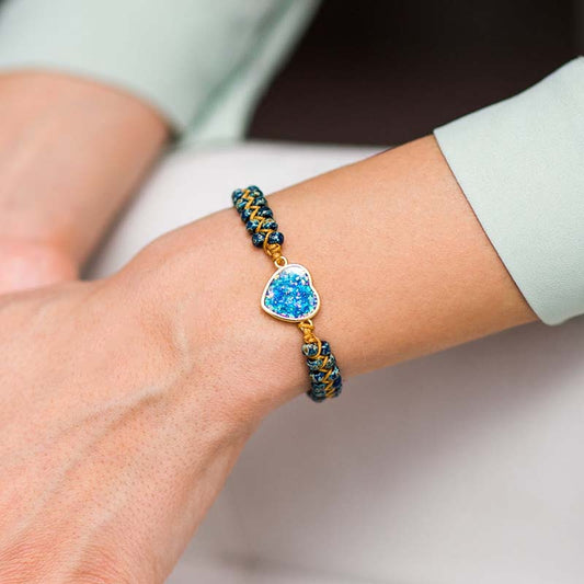 Heart Gemstone Braided Bracelet