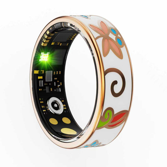 Enchanted Enamel Smart Ring – Titanium, Waterproof, Sleep & Health Tracker