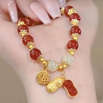 💖Natural jade bracelet with peanut pendant