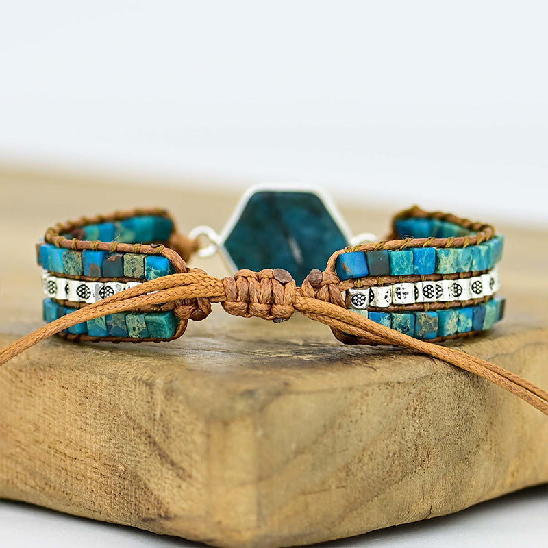 Blue Apatite Hexagon Bracelet