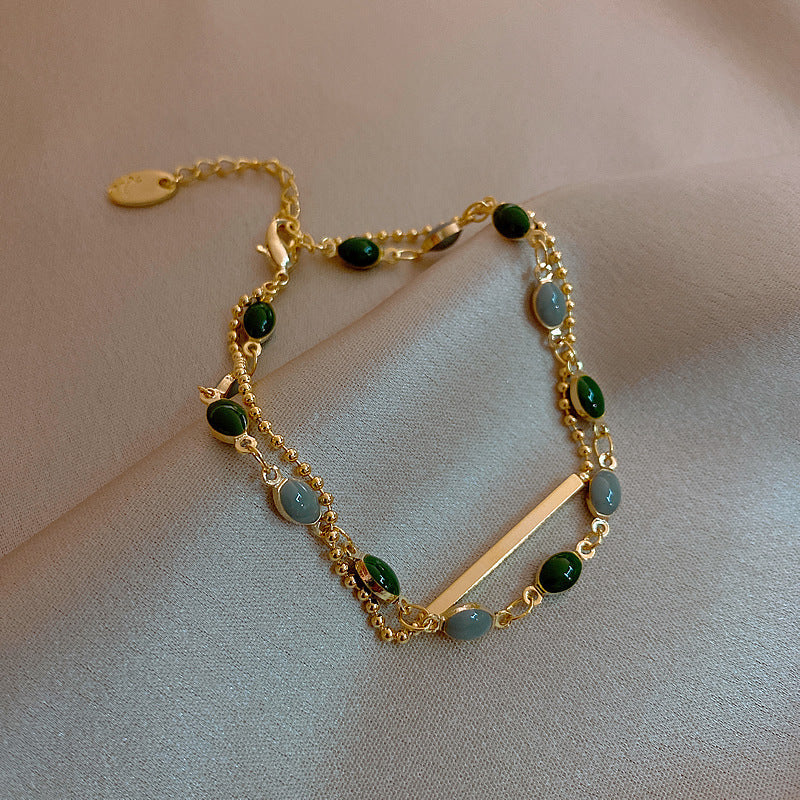 Duet • Emerald Jade stone bracelet