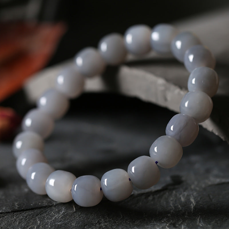 Smoked Purple Jade Barrel beads Bracelet