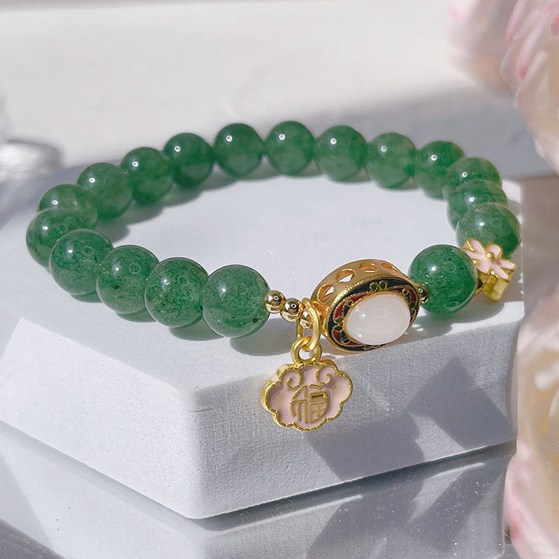 Good Luck • Strawberry Crystal Bracelet
