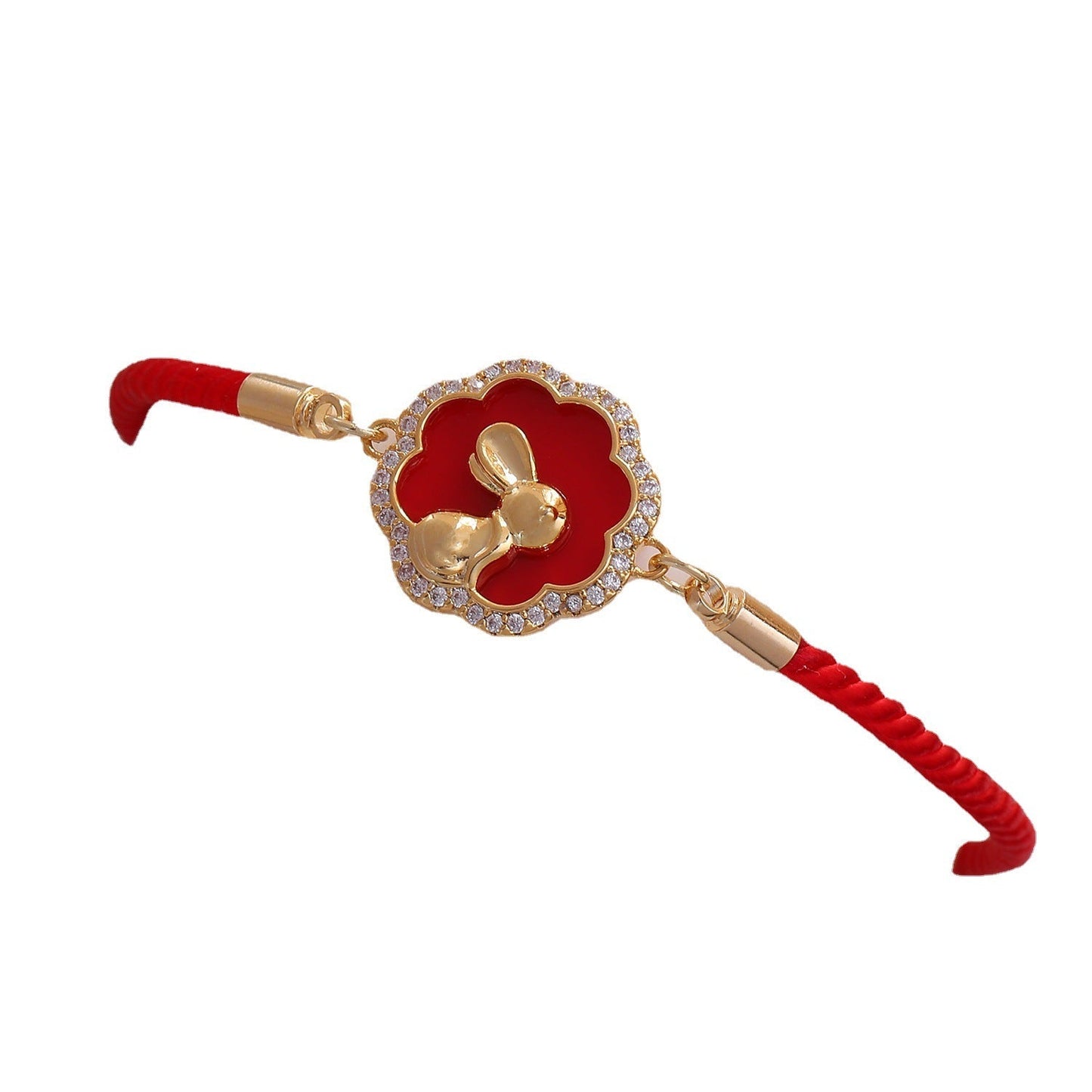 Pulsera de hilo rojo con conejo de la suerte